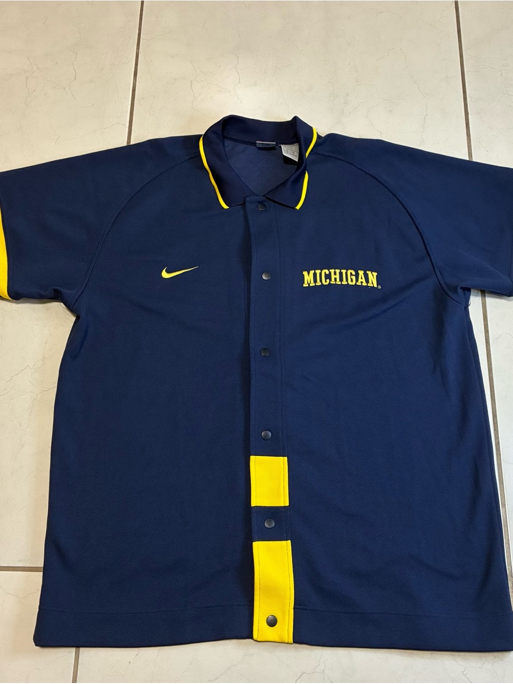 Vintage Nike Michigan Wolverines Baseball Jersey Size XL Navy Blue